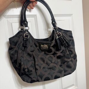 Coach Black Shoulder Bag with Signature Design